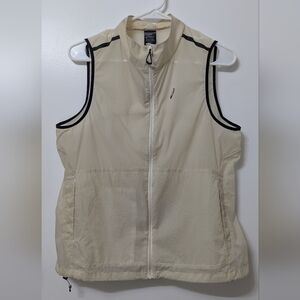 Asics Women's Cream Sleeveless Zip-Up Vest